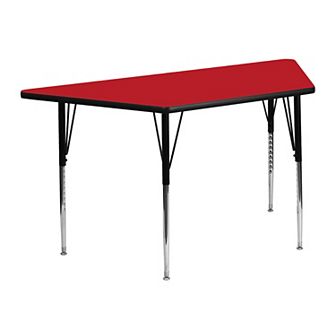 Flash Furniture 22.5''W x 45''L Trapezoid HP Laminate Activity Table - Adjustable Legs