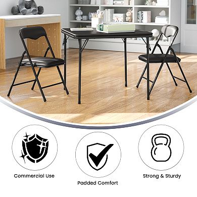 Flash Furniture Kids Colorful 3 Piece Folding Table and Chair Set