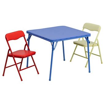 Flash Furniture Kids Colorful 3 pc Folding Table and Chair Set