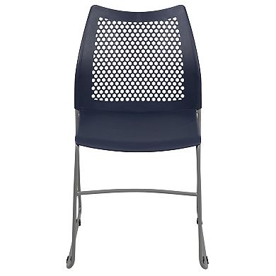Flash Furniture 661 lb. Capacity Stack Chair with Air-Vent Back and Powder Coated Sled Base