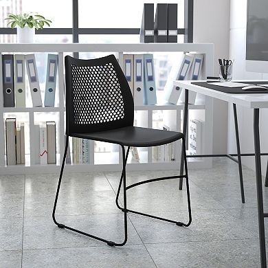 Flash Furniture 661 lb. Capacity Stack Chair with Air-Vent Back and Powder Coated Sled Base