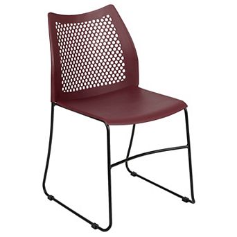 Flash Furniture 661 lb. Capacity Stack Chair with Air-Vent Back and Powder Coated Sled Base
