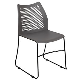 Flash Furniture 661 lb. Capacity Stack Chair with Air-Vent Back and Powder Coated Sled Base