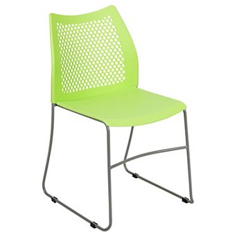 Flash Furniture 661 lb. Capacity Stack Chair with Air-Vent Back and Powder Coated Sled Base