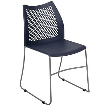 Flash Furniture 661 lb. Capacity Stack Chair with Air-Vent Back and Powder Coated Sled Base