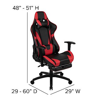 Flash Furniture Desk Bundle - Gaming Desk, Cup Holder, Headphone Hook and Reclining Chair