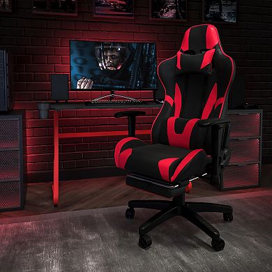 Flash Furniture Desk Bundle - Gaming Desk, Cup Holder, Headphone Hook and Reclining Chair