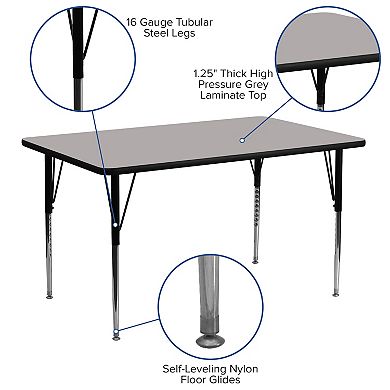 Flash Furniture 24''W x 60''L Rectangular HP Laminate Activity Table - Adjustable Legs
