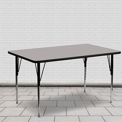 Flash Furniture 24''W x 60''L Rectangular HP Laminate Activity Table - Adjustable Legs