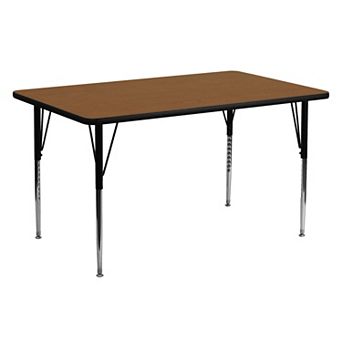 Flash Furniture 24''W x 60''L Rectangular HP Laminate Activity Table - Adjustable Legs