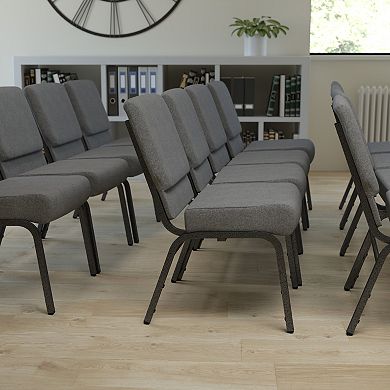 Flash Furniture 21"W Stacking Fabric Church Chair - Silver Vein Frame