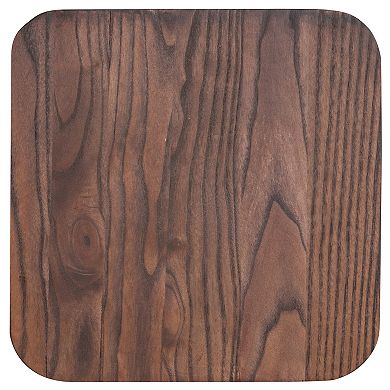 Flash Furniture Rustic Walnut Wood Seat for Colorful Metal Barstools