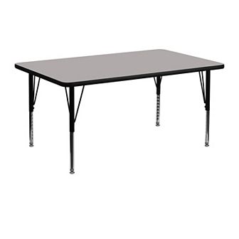 Flash Furniture 24''W x 48''L Rectangular HP Laminate Activity Table - Adjustable Short Legs