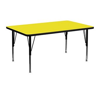 Flash Furniture 24''W x 48''L Rectangular HP Laminate Activity Table - Adjustable Short Legs