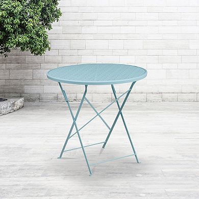 Flash Furniture 30'' Round Indoor-Outdoor Steel Folding Patio Table