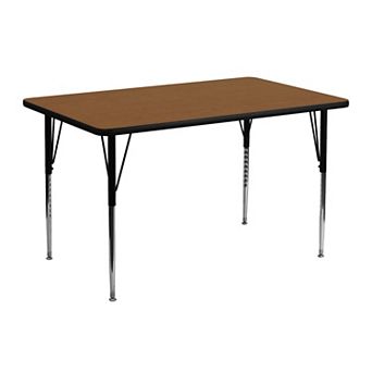 Flash Furniture 24''W x 48''L Rectangular HP Laminate Activity Table - Adjustable Legs