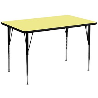 Flash Furniture 36''W x 72''L Rectangular Thermal Laminate Activity Table - Adjustable Legs