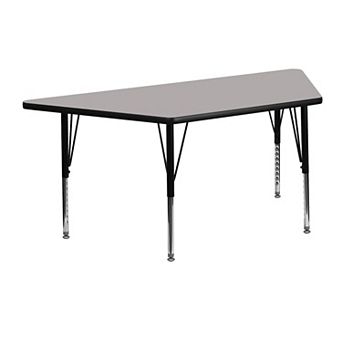 Flash Furniture 22.5''W x 45''L Trapezoid HP Laminate Activity Table - Adjustable Short Legs
