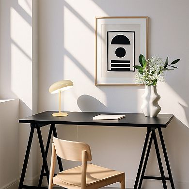 Brightech Nimbus 9" Modern LED Table Lamp with White Balloon Resin Fabric Shade