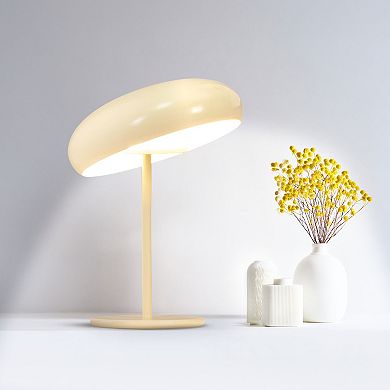 Brightech Nimbus 9" Modern LED Table Lamp with White Balloon Resin Fabric Shade