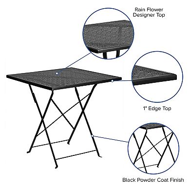 Flash Furniture 28'' Square Indoor-Outdoor Steel Folding Patio Table
