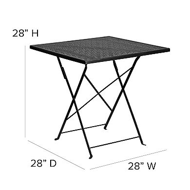 Flash Furniture 28'' Square Indoor-Outdoor Steel Folding Patio Table