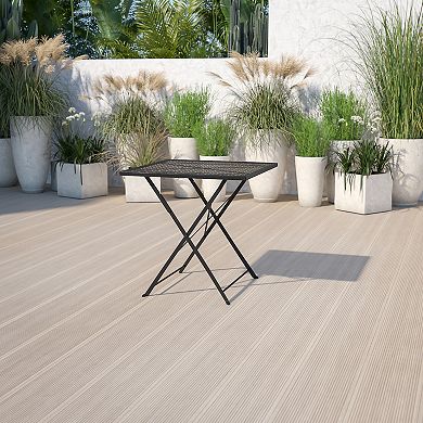 Flash Furniture 28'' Square Indoor-Outdoor Steel Folding Patio Table