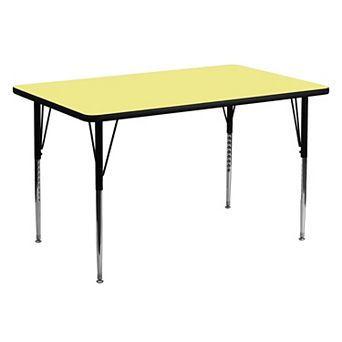 Flash Furniture 30"W x 60"L Rectangular Thermal Laminate Adjustable Activity Table