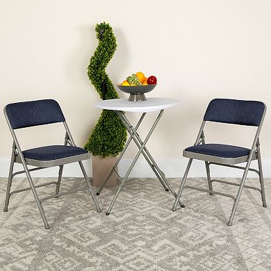 Flash Furniture Set of 2 Metal Folding Chairs with Padded Seats