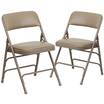 Flash Furniture Set of 2 Metal Folding Chairs with Padded Seats