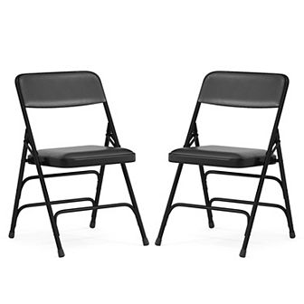 Flash Furniture Set of 2 Metal Folding Chairs with Padded Seats