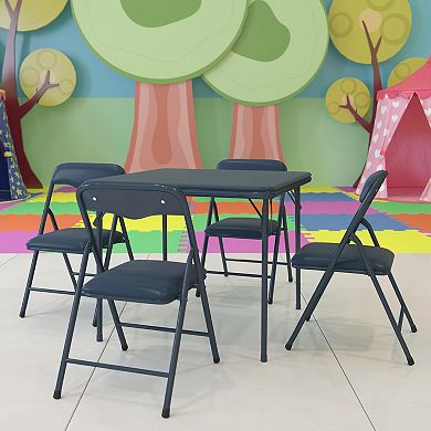 Flash Furniture Kids Colorful 5 Piece Folding Table and Chair Set