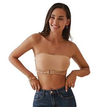 Women's Cupshe Lace Front Closure Strapless Bandeau Bra