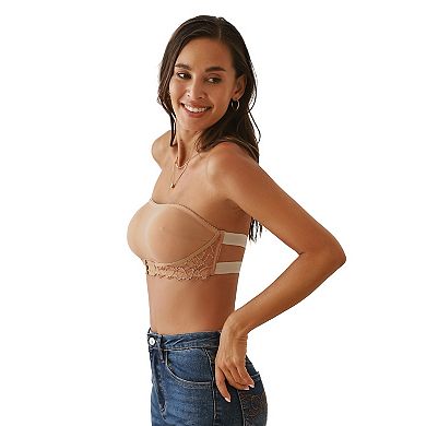 Women's Cupshe Lace Front Closure Strapless Bandeau Bra