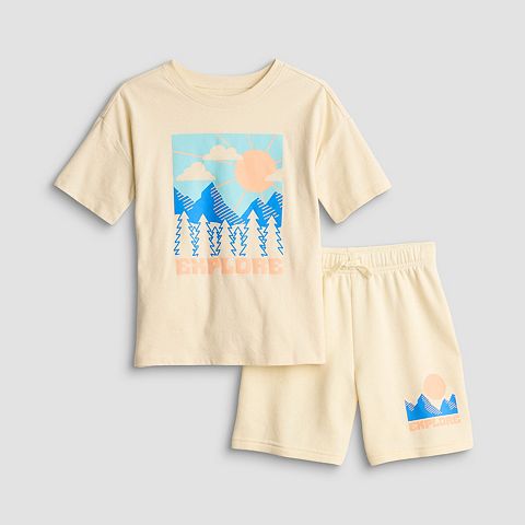 Детские Boys 4-12 Jumping Beans ® 2 pc Knit Relaxed Graphic Tee & Shorts Set