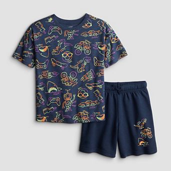 Boys 4-12 Jumping Beans® 2 pc Knit Relaxed Graphic Tee & Shorts Set