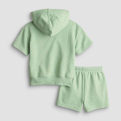 Baby & Toddler Boy Jumping Beans 2-Piece Relaxed Graphic Hoodie & Short Set