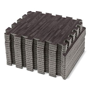 Sorbus 16 Tiles 16 Sq ft Wood Grain Floor Foam Tile Mats - for Home, Office, Playroom, and More