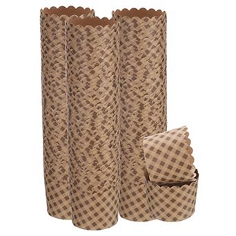 150 pc Paper Baking Cups 6oz Brown Kraft Paper Muffins Cupcake Liners Cupcake