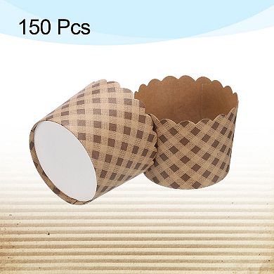 150Pcs Paper Baking Cups 6oz Brown Kraft Paper Muffins Cupcake Liners Cupcake