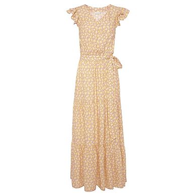 Lascana Women's Flutter Sleeve Maxi Dress