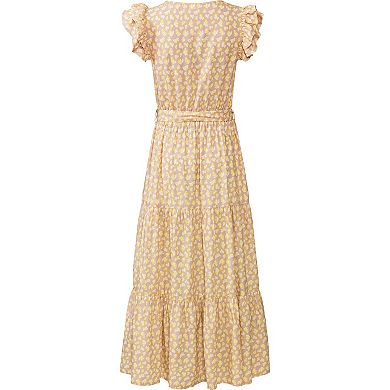 Lascana Women's Flutter Sleeve Maxi Dress