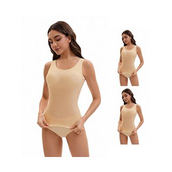 3 Packs Women's Wide Strap Camisoles with Built-In Padded Bras Casual Tank Tops