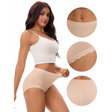 3 Packs Women's High Waisted Underpantys Breathable Tummy Control Briefs
