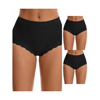 3 Packs Women's High Waisted Underpantys Breathable Tummy Control Briefs