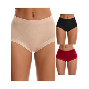3 Packs Women's High Waisted Underpantys Breathable Tummy Control Briefs
