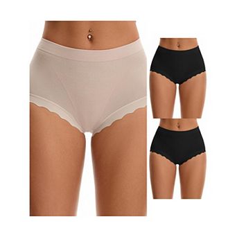 3 Packs Women's High Waisted Underpantys Breathable Tummy Control Briefs