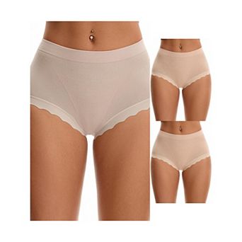 3 Packs Women's High Waisted Underpantys Breathable Tummy Control Briefs