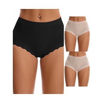 3 Packs Women's High Waisted Underpantys Breathable Tummy Control Briefs