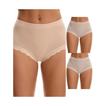 3 Packs Women's High Waisted Underpantys Breathable Tummy Control Briefs